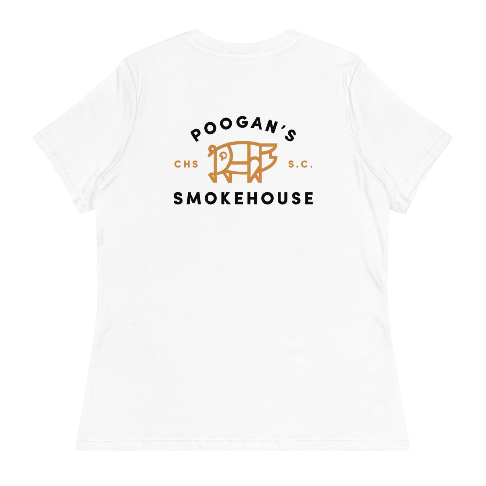 Poogan's Smokehouse White Women's Tee