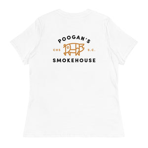 Poogan's Smokehouse White Women's Tee